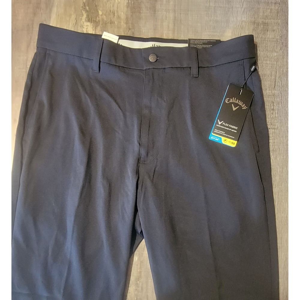 Callaway Mens Golf Pants 32x30 Caviar Black Opti-Dri Flex Active Waistband NEW